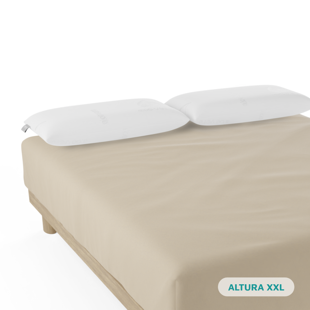 Sábana Bajera Ajustable Alto Especial Algodón 100% Don descanso Beige